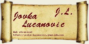 Jovka Lučanović vizit kartica